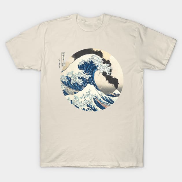 Great Wave Off Kanagawa Eruption-Japan and Mount Fuji T-Shirt by tonylonder